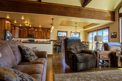 Example of a mountain style living room design in Other