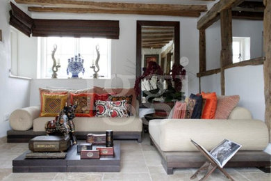 Design ideas for a mediterranean living room in Surrey.