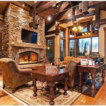 Rustic Mountain Traditional at Red Cloud - Living Room