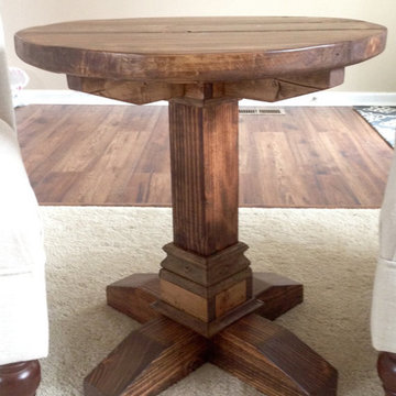 Rustic Round End Table