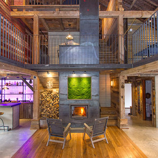 75 Beautiful Farmhouse Living Room with Red Walls Pictures & Ideas