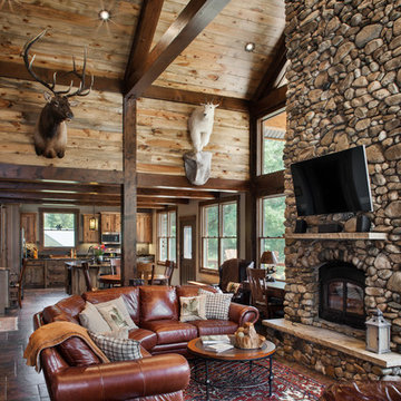 Rustic Timber Frame Home: The Rock Creek Residence - Great Room