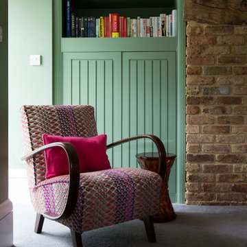 Sage Green Painted Cupboard & Mid Century Chair - Tenterden Oast