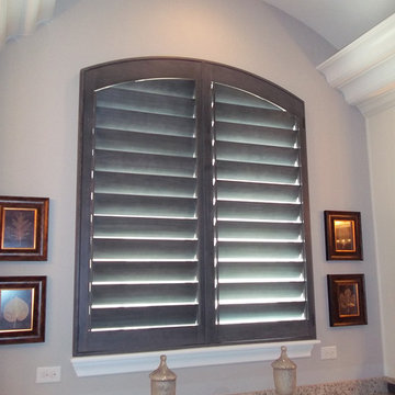 San Antonio Gray stained shutters