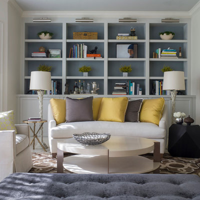 Example of a transitional formal and enclosed living room design in San Francisco with no tv