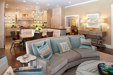 Inspiration for a transitional formal and open concept living room remodel in Jacksonville