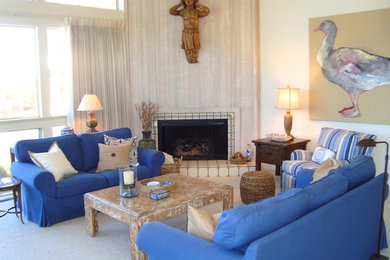Example of a beach style living room design in Phoenix