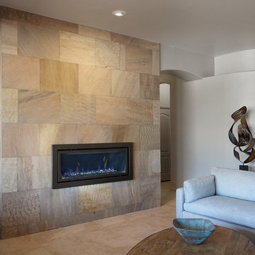 Sandstone fireplace