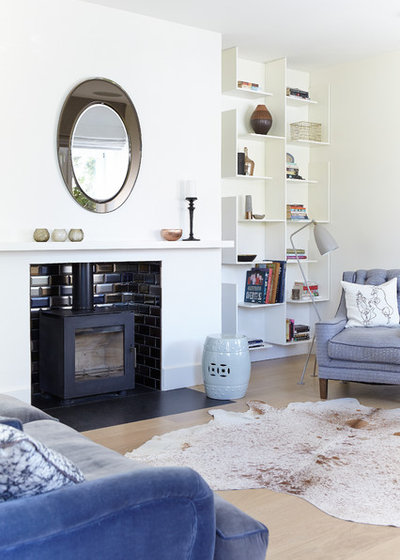 Transitional Living Room Sandycove, Dublin,