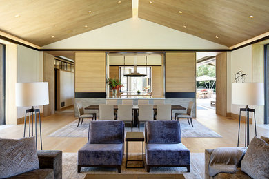 Example of a trendy open concept living room design in Los Angeles