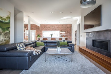Example of a minimalist living room design in Other