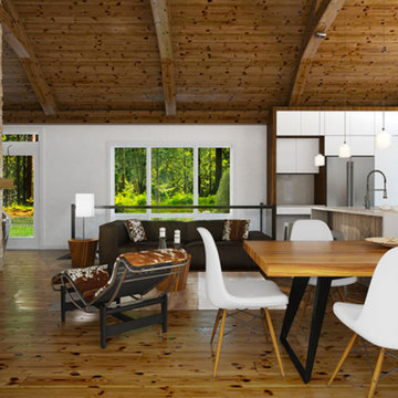 Scandinavian cottage with modern rustic feel # 3992 by DrummondHousePlans