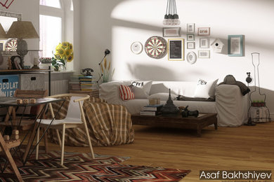 Example of an eclectic living room design