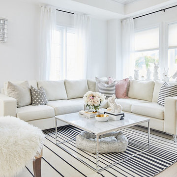 Scandinavian living room with sectional sofa