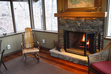 Screen porch with Fireplace