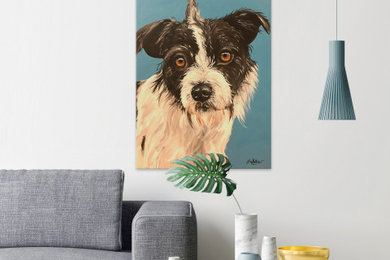 "Scruffy Dog" Painting Print on Wrapped Canvas