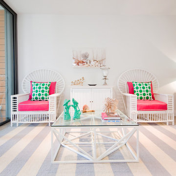 Seaside Dreaming: Pretty in pink contrasted with a classic palette