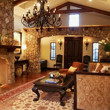 Sedona Custom Home European meets Southwest Lodge Living room & entry