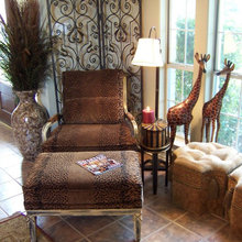 Animal print upholstered chairs
