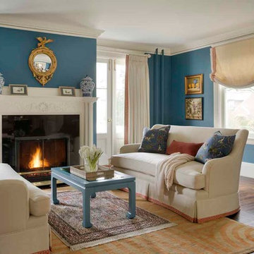 Serene & Color-Infused Waban Victorian: Living Room