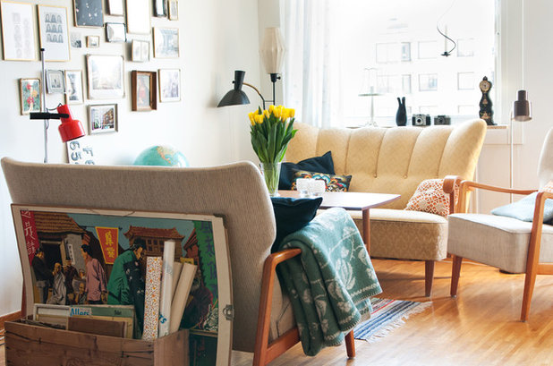 Retro Living Room Shabby Chic-inspirerad Vardagsrum