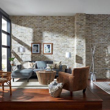 Shabby-Chic Living Room with TundraBrick Latigo