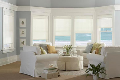 Beach style living room photo in San Francisco