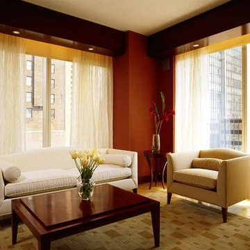 Sheer Curtains with Motorized Screen Roller Shades