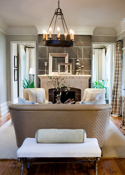 American Traditional Living Room by sherry hart