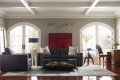 Inspiration for an industrial living room remodel in Atlanta
