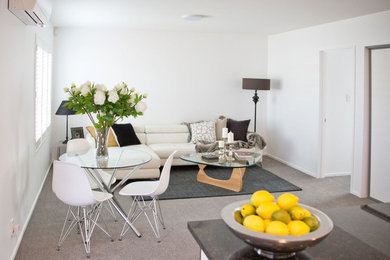 This is an example of a contemporary living room in Christchurch.