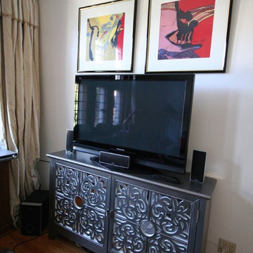 Silver tv cabinet