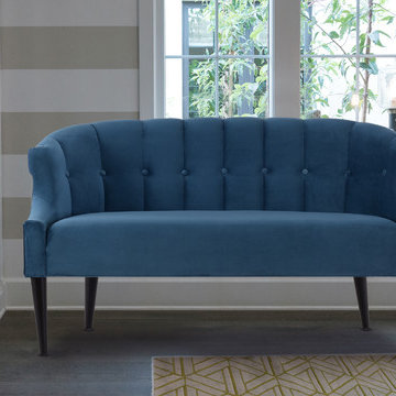Skylie Recessed Arm Tufted Back Settee