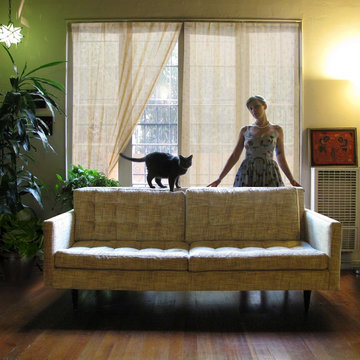 Sleek Custom Sofa w/ Tufting and Cat | The Sofa Company