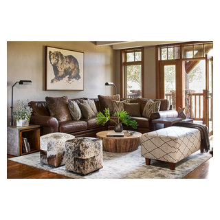 Slopeside Contemporary - Rustic - Living Room - Denver - by Greenauer ...