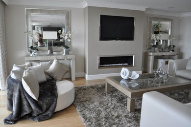 Large contemporary living room in Essex.