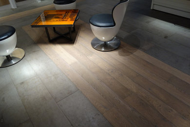 Smoke Grey timber flooring and natural grey Concreate flooring