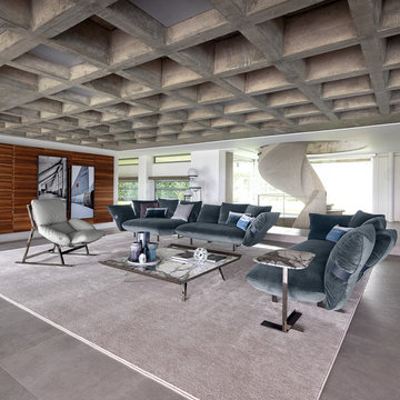 Smooth Operator Sectional, Belair Lounge Chair, Moon Invaders Coffee Table