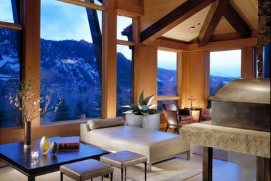 Living room - contemporary living room idea in Denver