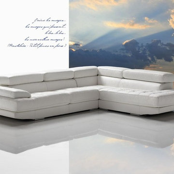 Snow White Italian Leather Sectional Sofa