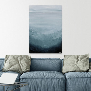 "Snowy Mountain" Painting Print on Wrapped Canvas
