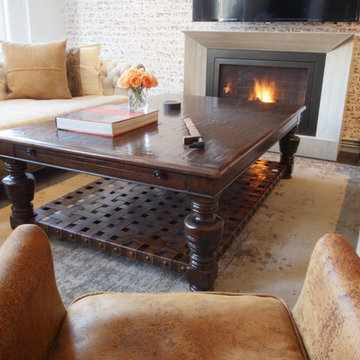 SoHo Loft NYC living room fireplace