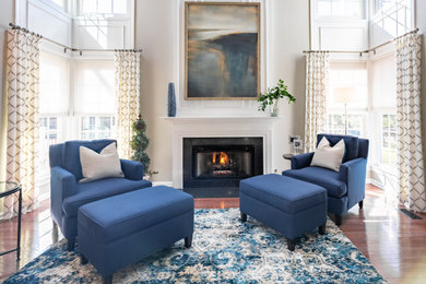 Inspiration for a living room remodel in Philadelphia with a standard fireplace