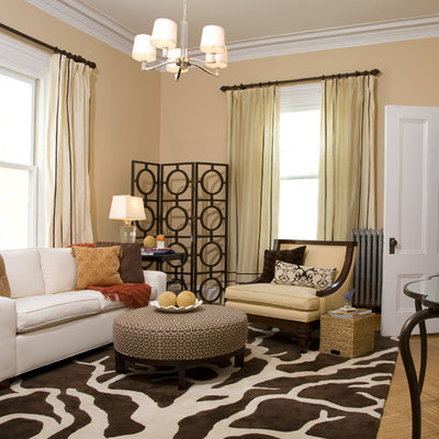 Inspiration for a transitional enclosed living room remodel in Boston