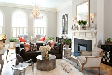 Living room - eclectic living room idea in Boston