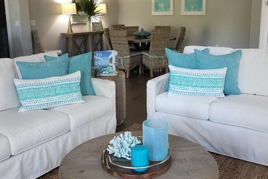 Inspiration for a coastal living room remodel in Other