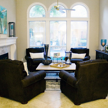Southlake, TX - Bachelor's Home " After" Living Room/Cigar Room