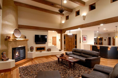 Inspiration for a southwestern living room remodel in Denver