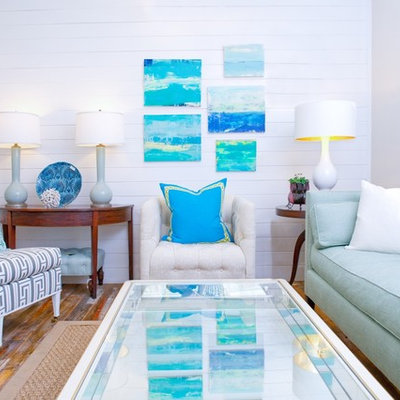 Inspiration for a mid-sized contemporary living room remodel in Baltimore with white walls