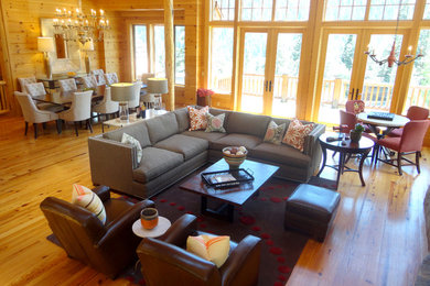 Inspiration for a rustic living room remodel in Denver